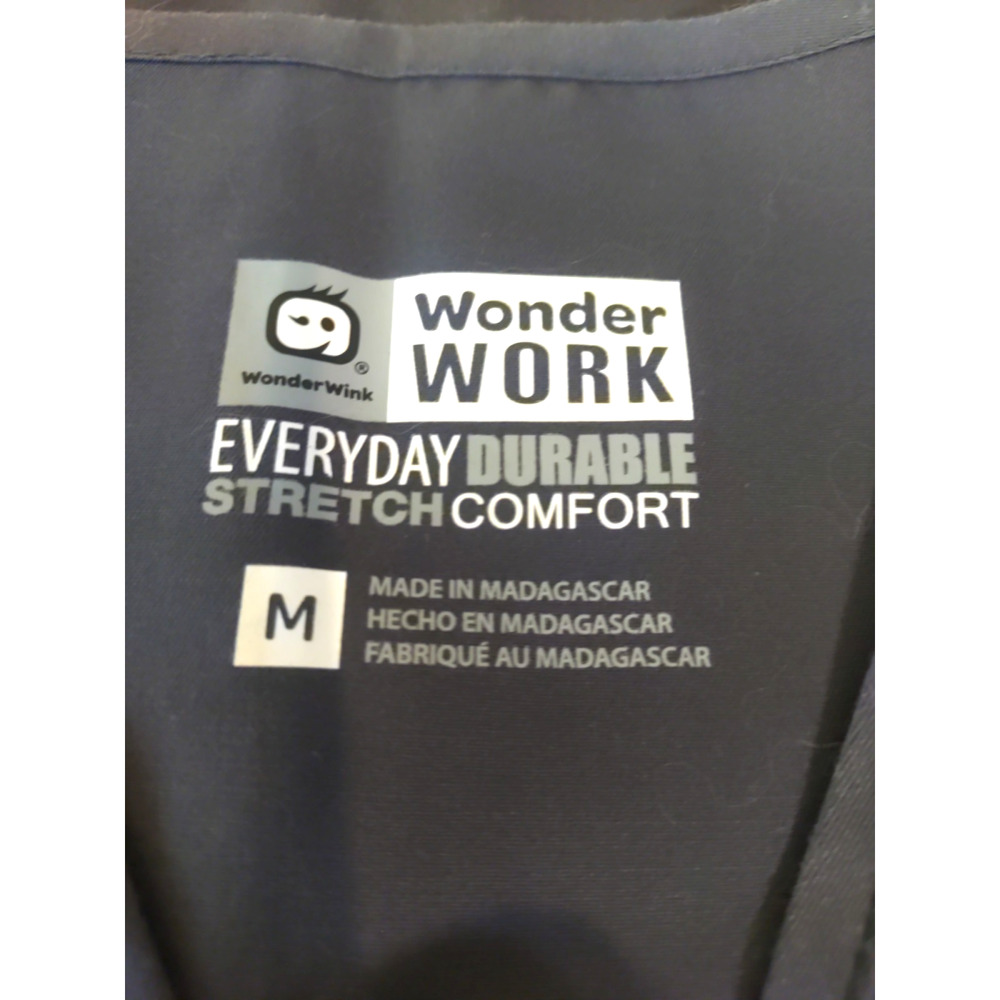 Wonder Wink Wonder Work Women's Scrub Top Size Medium Gray Cotton Blend - Picture 4 of 4
